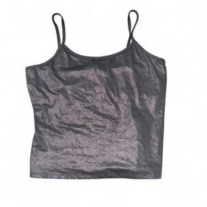 Silver metallic tank top #glam vintage Y2K NY & CO silver sheen shimmery cami